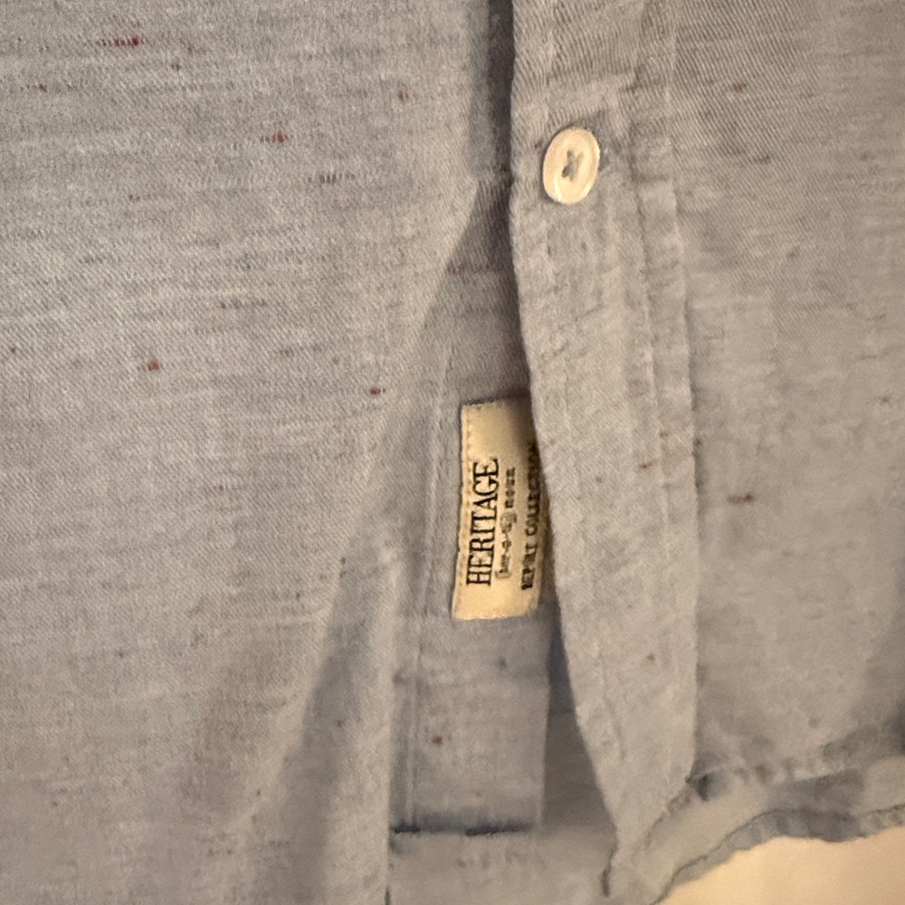 Heritage 100% Cotton Sky Blue Slim Fit Casual Button Down Short Sleeve Shirt - Picture 3 of 8